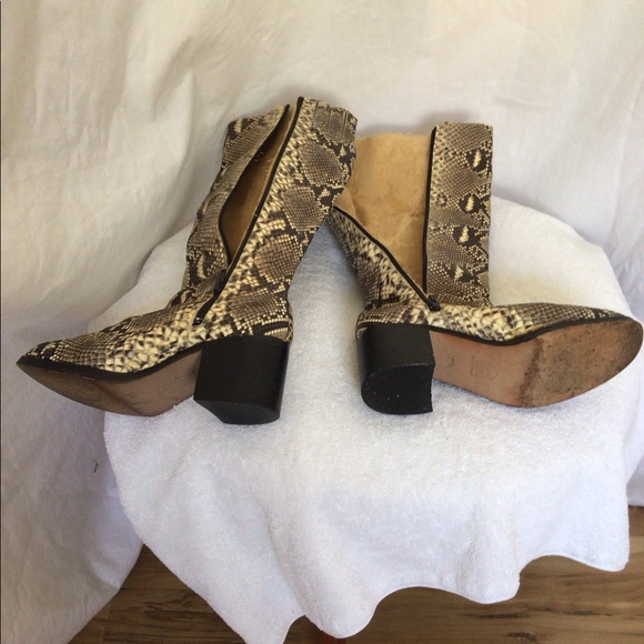 Incredible Vintage 1970’s Snakeskin Boots From the British Label Double Heelix - Picture 6 of 8